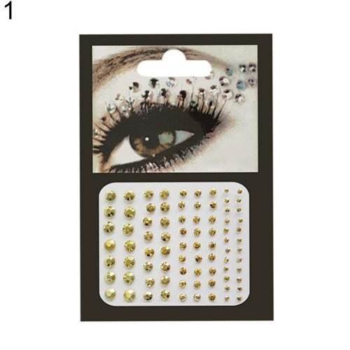 Kropp ansikte smink tillfällig glitter ögon klistermärken diy nail art strass dekor: 1