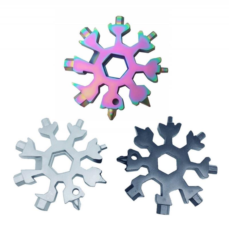 18 in 1 sneeuwvlok multitool kaart combinatie multifunctionele sneeuwvlok schroevendraaier sneeuwvlok sleutel gereedschap sneeuwvlok gereedschap kaart
