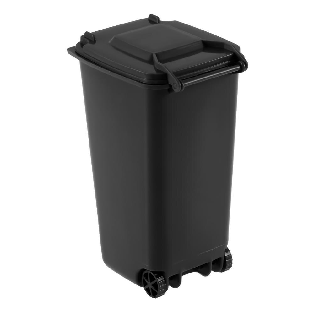 Mini Waste Bins Office Mini Plastic Wheelie Bin Desk Pen Organizer Stationery Organiser Sundry Storage Bucket