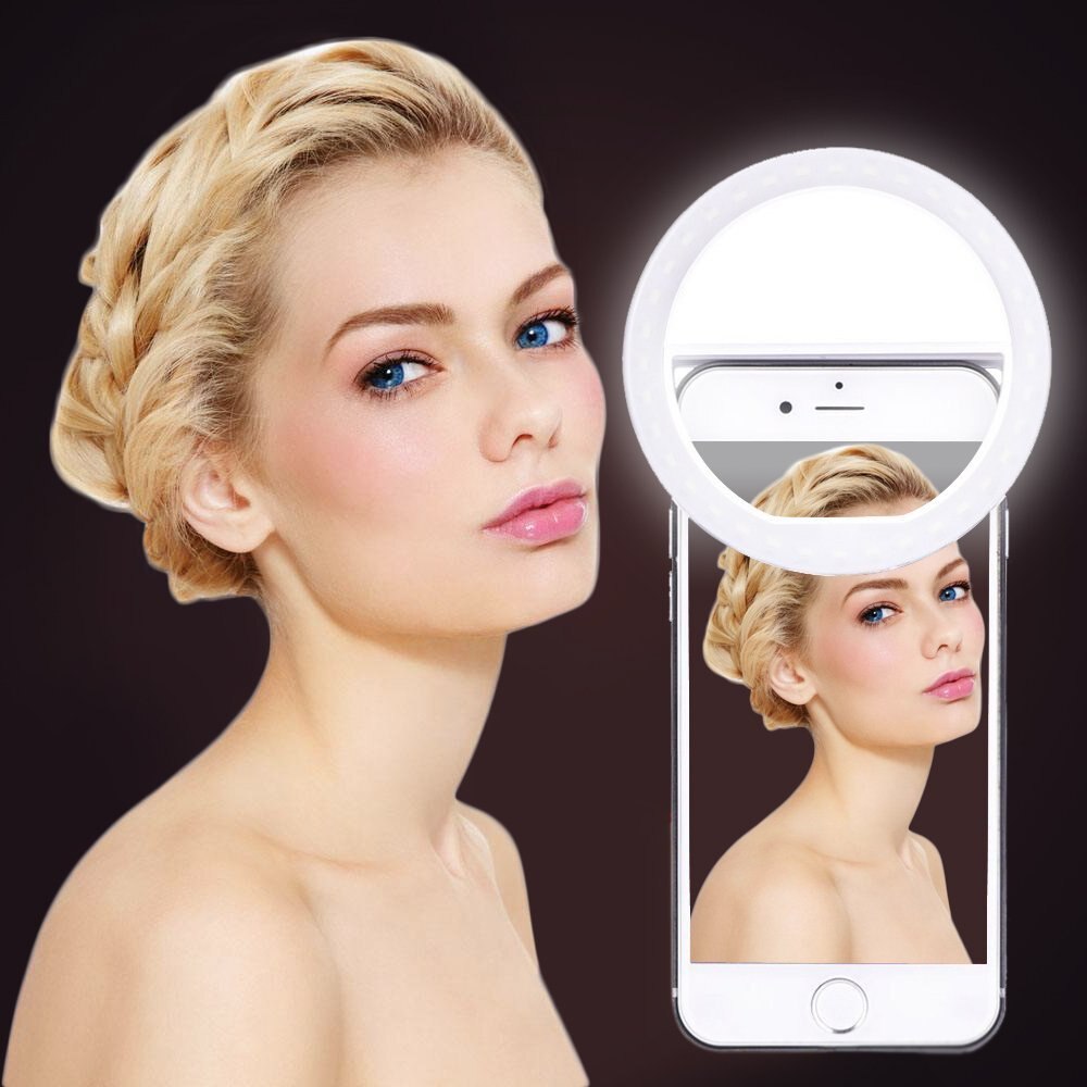 Aingslim selfie ring lys genopladeligt 3 niveau flash lys mørke forbedring fotografering nat ring lys til iphone 7 xiaomi