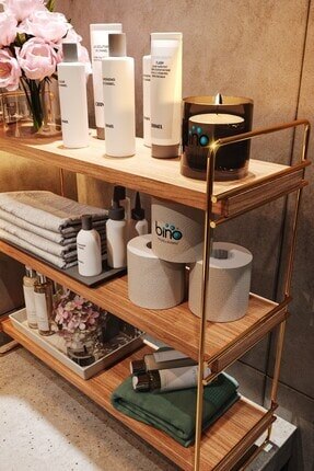 Houten Keuken Badkamer Organizer Stevige W/Verstelbare Plank Nikkel, Chroom En Verzilverd