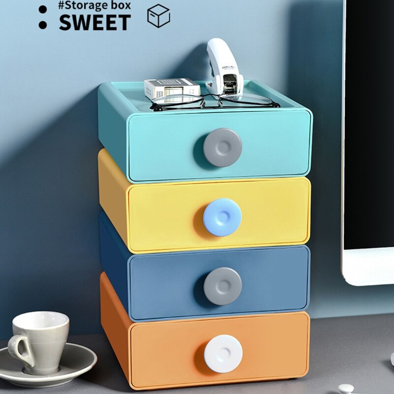 Japanese Style Drawer Storage Box Stackable Desktop Organizer Stationery Pen Mobile Phone Jewelry Sundries Container