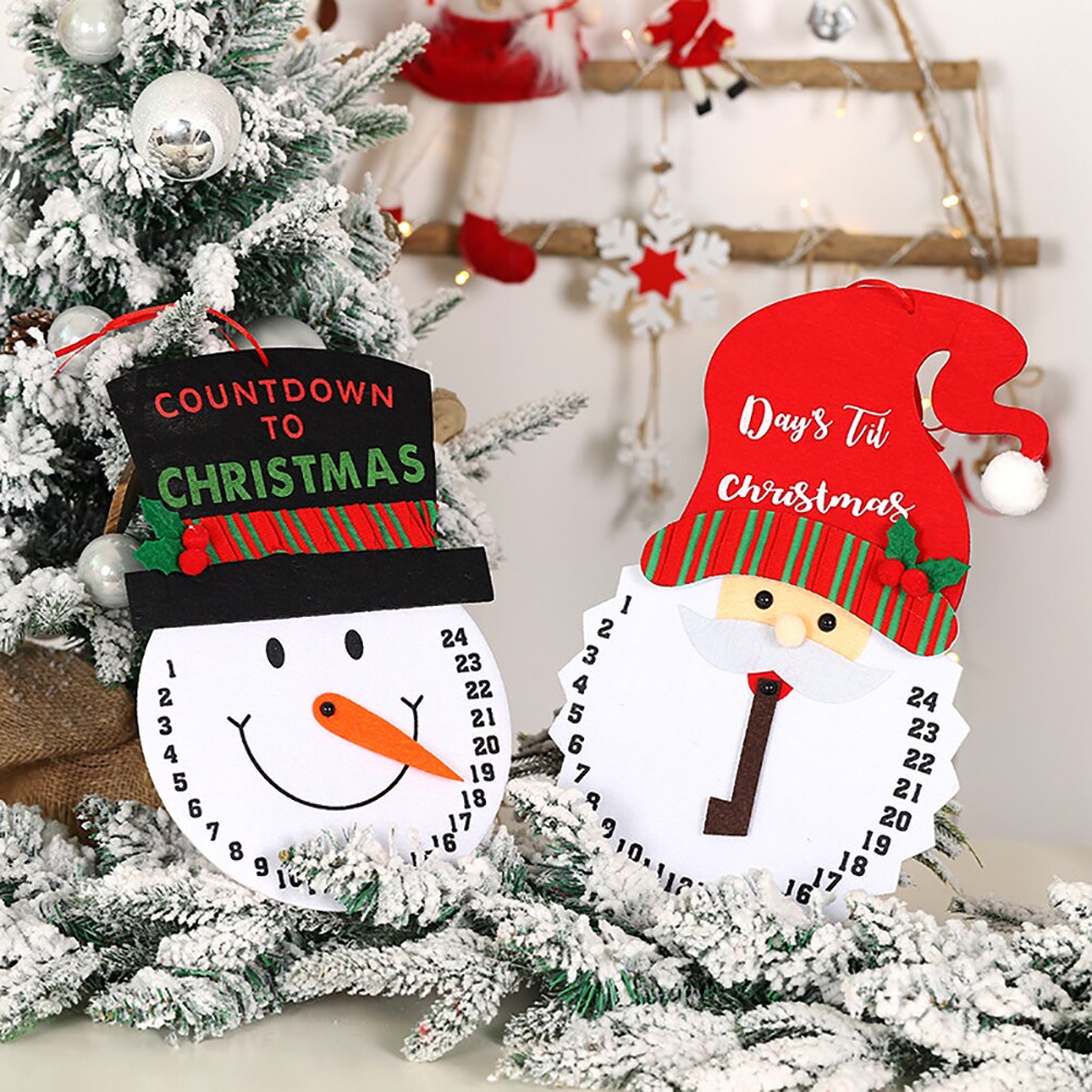 Non-Woven Santa Claus/Snowman Christmas Advent Countdown Clock Wall Calendar Home Decoration