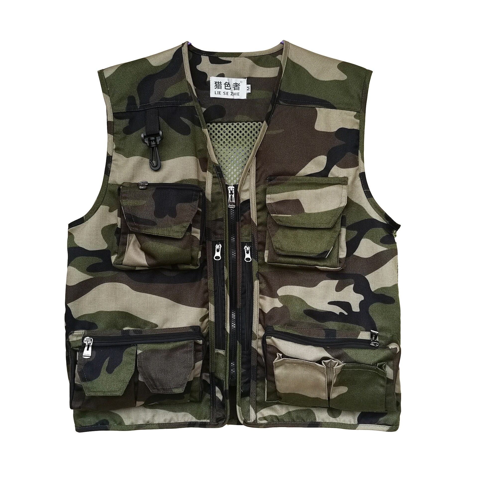 Gilet da pesca multi-tasca mimetico da uomo per fotografia all&#39;aperto gilet da pesca gilet multitasche: 01 / M