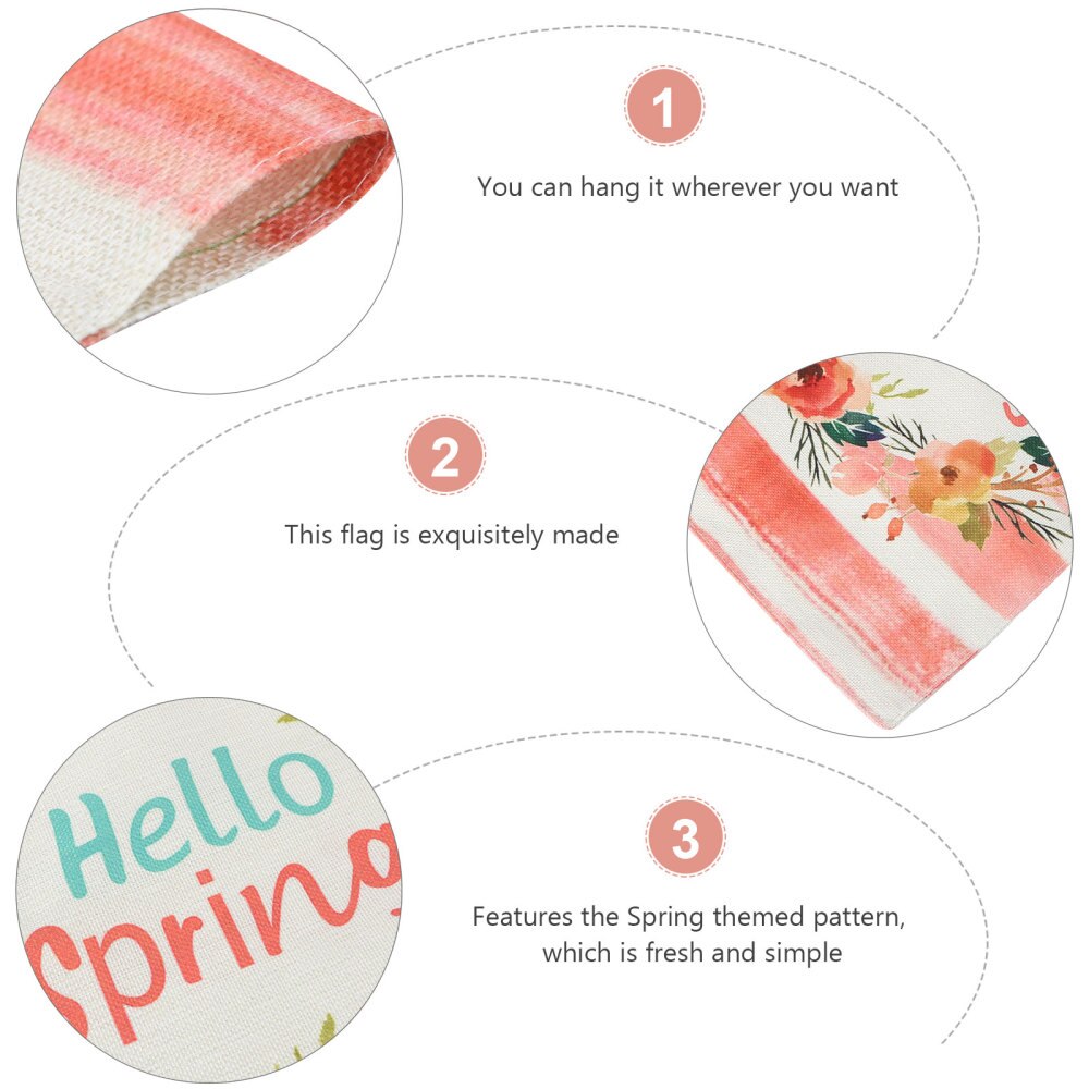 1pc Spring Themed Home Garden Banner Flag Decor Outdoor Flax Flag Scene Layout