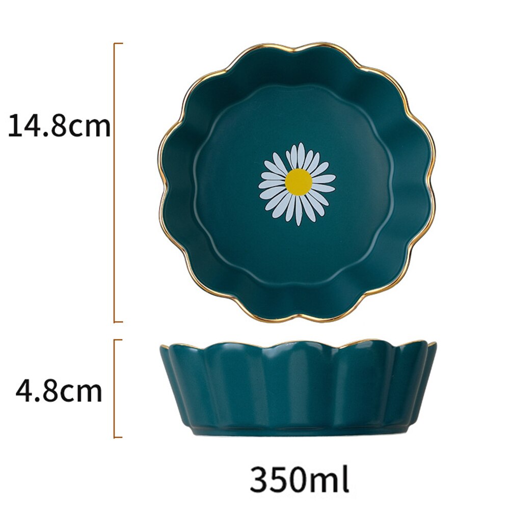 Phnom Penh miseczka ceramiczna zastawa stołowa koronka ze wzorem stokrotki salaterka miska deserowa wielobarwność robić gospodarstwa domowego DNJ998: zielony