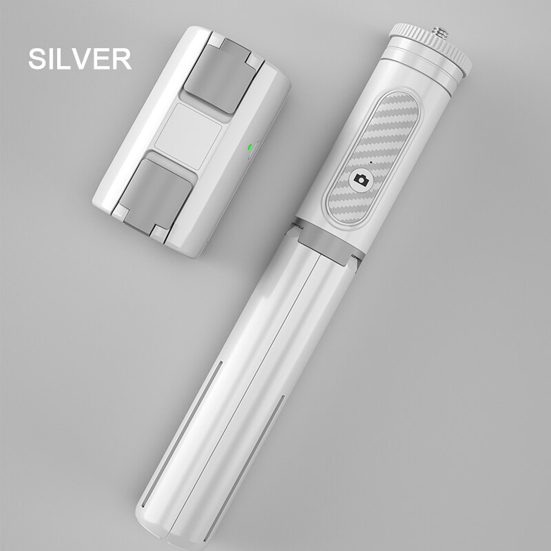 Phone Stabilizer Selfie Stick Video Shooting Vlog Anti-shake Stable Tripod Live Broadcast Device Camera Motion Handheld PTZ: Silver