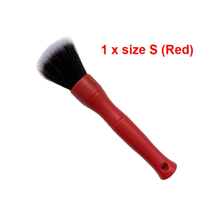 Cepillo de detalles para Interior de coche, plumero con cerdas sintéticas, supersuave: 1 PC Red S