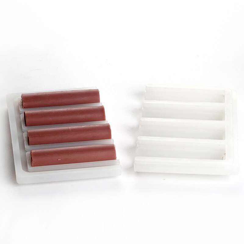 Nicole Buis Siliconen Zeep Mal 4-Cavity Cilindrische Mould Voor Diy Handgemaakte Crystal Lijm Mal Willekeurige Kleur