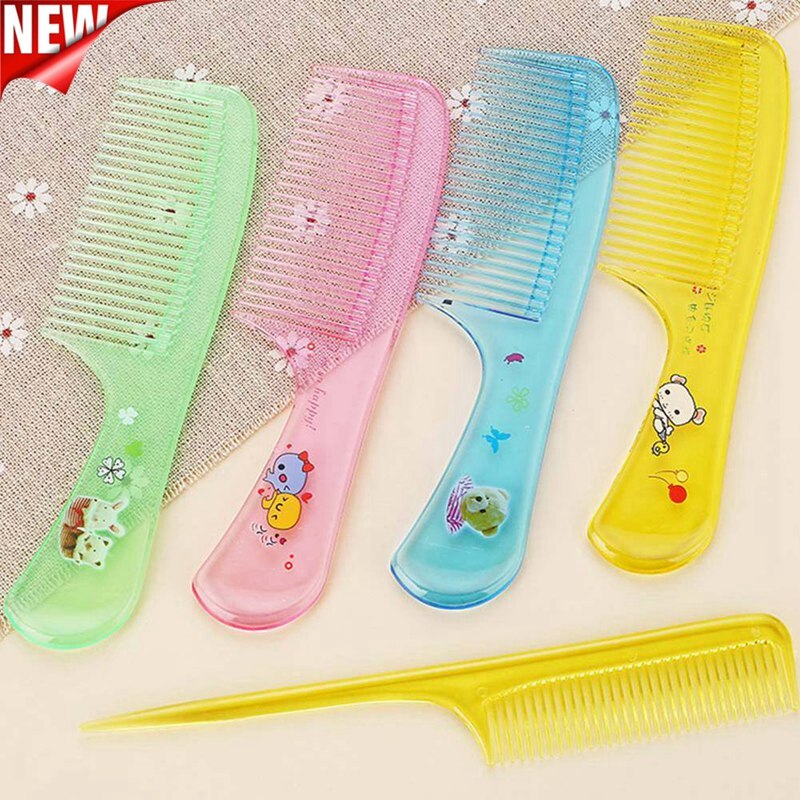 Bebê 2 Pçs/set Escova Pente Pente Escova de Cabelo Bonito Da Menina do Menino Crianças Suave e Gentil Definir Recém-nascidos Conjuntos Dos Desenhos Animados Pente de Plástico Anti-estático
