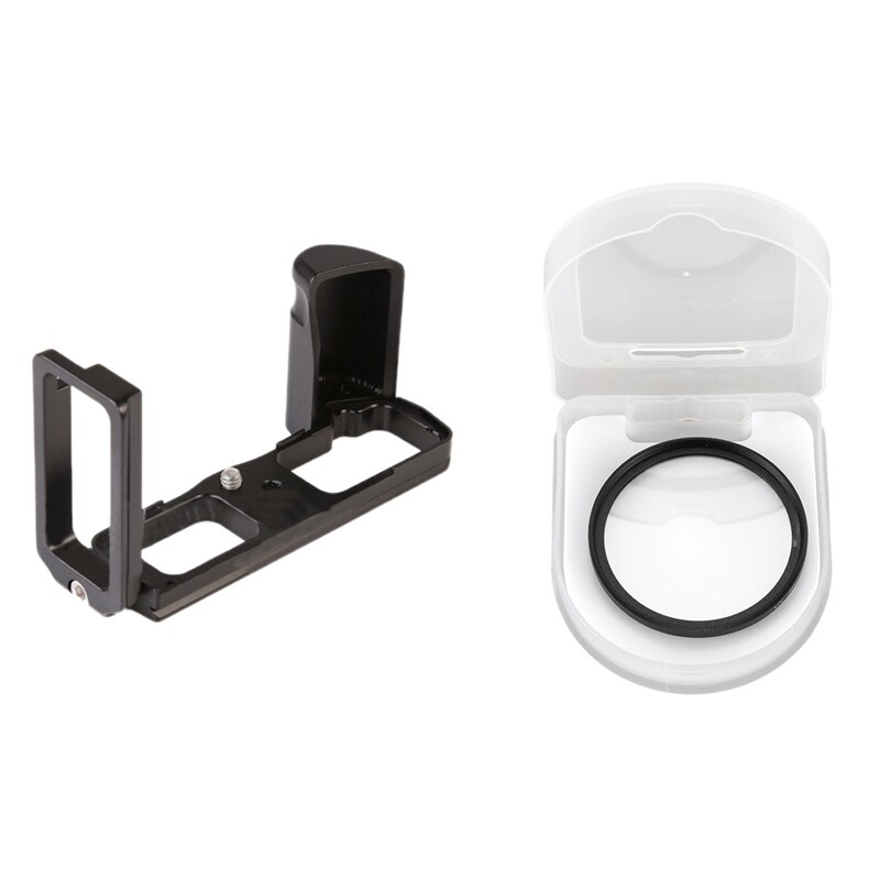 Camera 49mm Multi Coated Protector Ultra-Violet UV Lens Filter & EM5II Quick Release L Plate/Bracket Holder Hand Grip