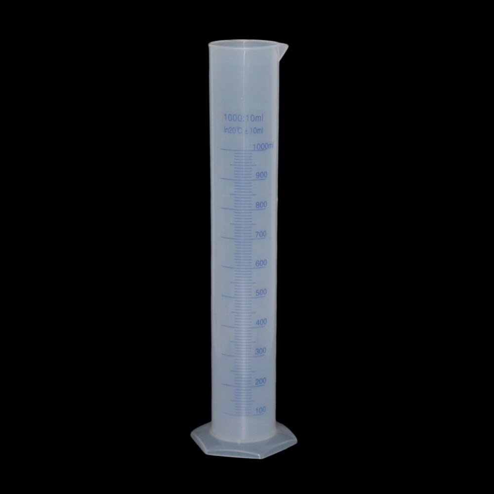 1000ml gennemskinnelig måleflaske af plast til laboratorieudstyr laboratorieværktøjer graduerede målecylinderværktøjer