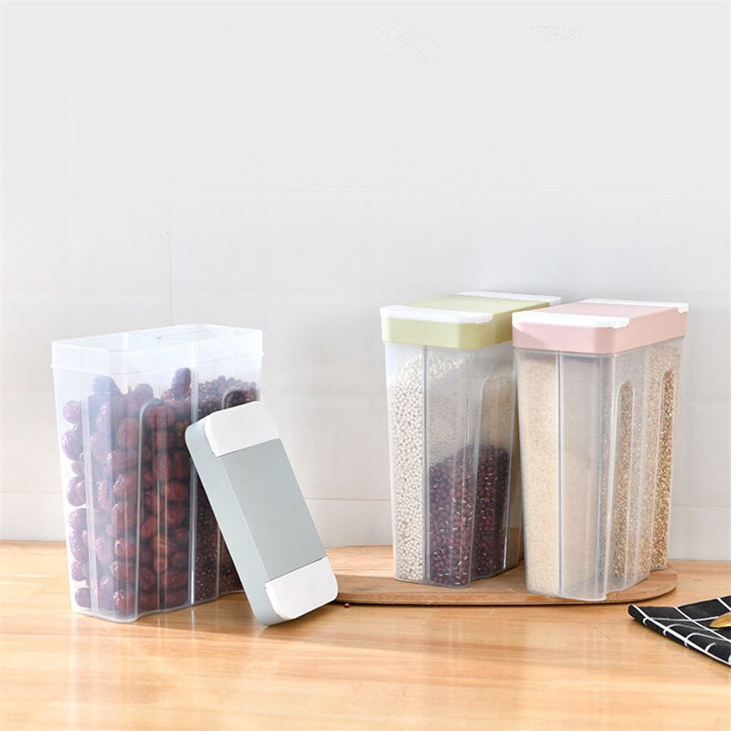 Transparent Sealed Tank Kitchen Refrigerator Dry Food Storage Container Grain Dispenser