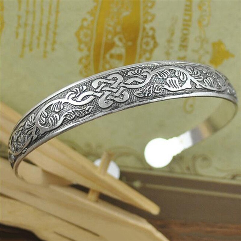 10 Stil Tibetische Tibet Silber Farbe Offene Armreif Ethnic Vintage Totem Manschette Armreif Schmuck für Frauen