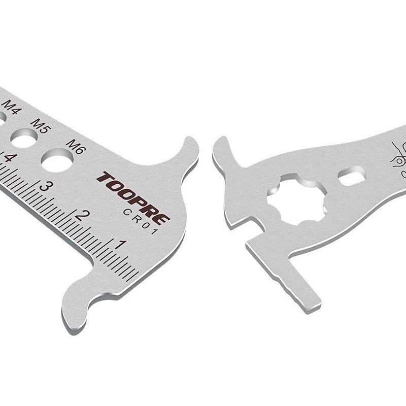Bicycle Chain Checker Stainless Steel MTB Bike Chain Hook Screw Measuring Ruler Wear Gauge Calipers 6 In 1 Multifunction Tool
