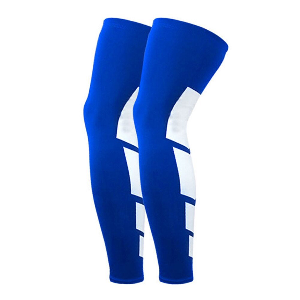 Calentador de piernas de ciclismo Unisex, transpirable, baloncesto, fútbol, correr, ciclismo, compresión, soporte para piernas, manga protectora: Azul / XL