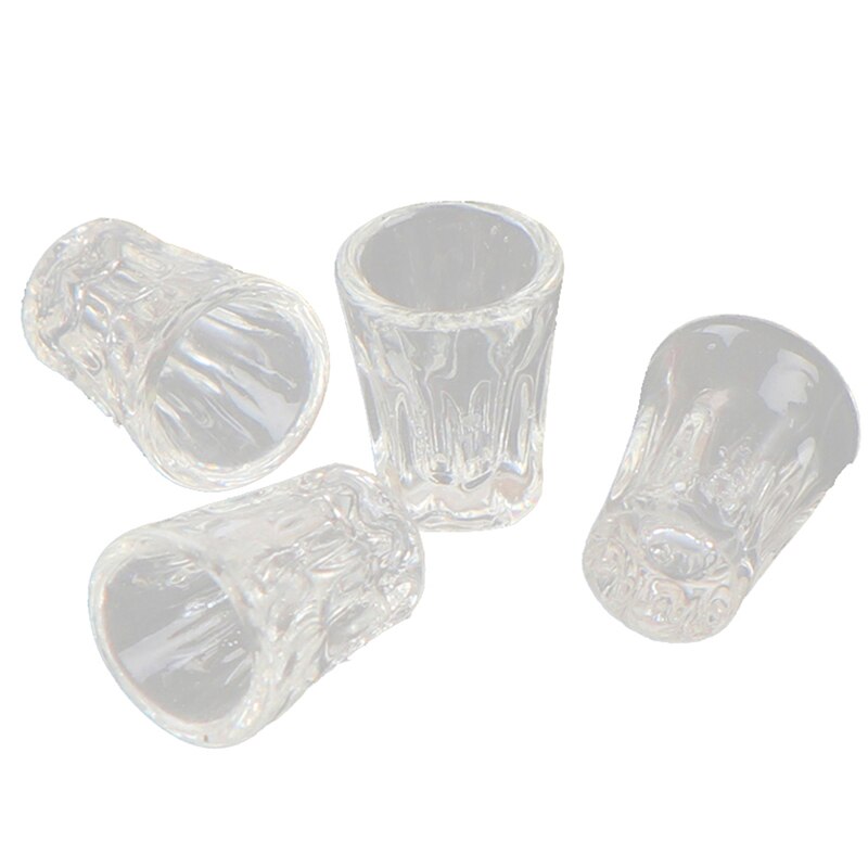 4 pcs Mini Resin Transparent Cup Simulation Kitchen Furniture Model Toys for Doll house Miniature Accessoriesm Decor