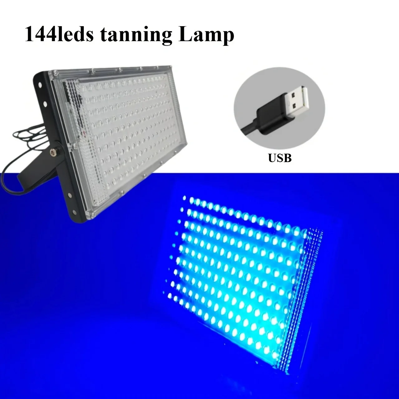 UV Tanning Lamp - Full Body Sunbed Light Therapy with Adjustable Stand USB Charging for Face & Body Skin Care for Face Body Skin: Default Title