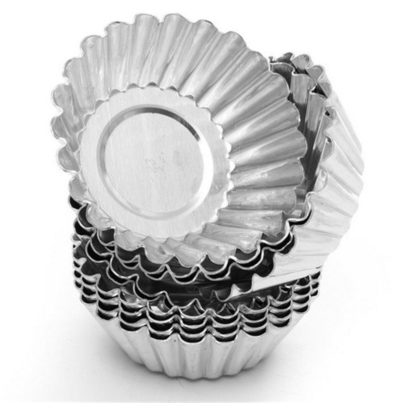 10 stuks eiertaart aluminium cupcake cake koekjesvorm puddingvorm bakvorm verdikte eiertaartvorm m-b05: 10 stuks
