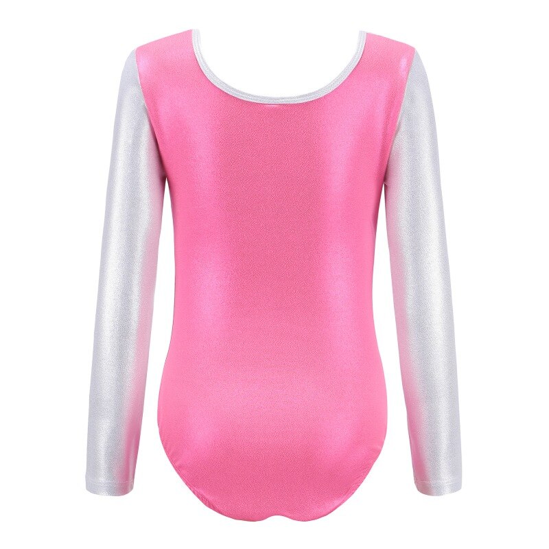 5-12Y Gymnastics Dancesuit Girls Long Sleeve Dance Leotards Child Striped Costumes Leotards Kids Gymnastic Ballet suits