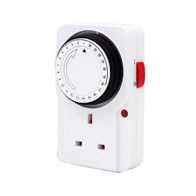 24-- uurs gesegmenteerde timerschakelaar - energiebesparende stekker-stopcontactset - met programmeerbare tijdregelaar 3-- pins stekker uk-stekker