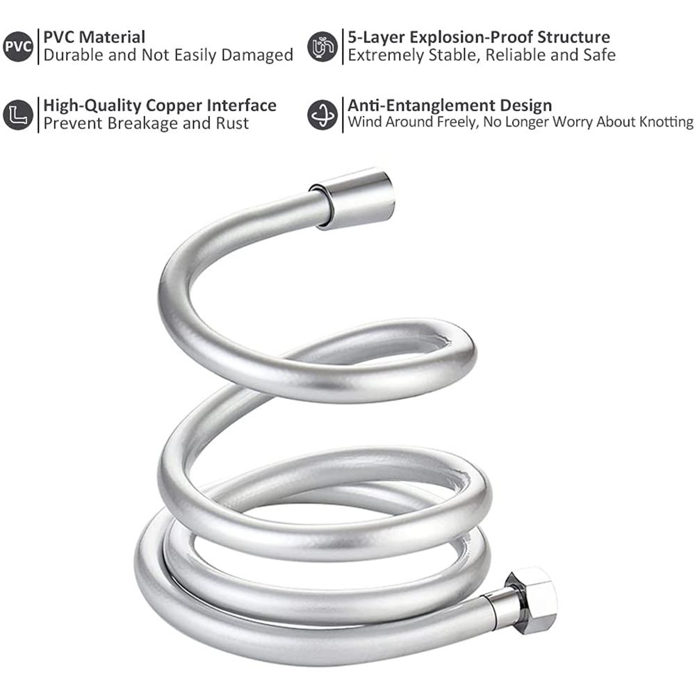 Flexible Anti Winding Bidet Pipe Universal Interface PVC Shower Tube Handheld Shower Hose Explosion-proof