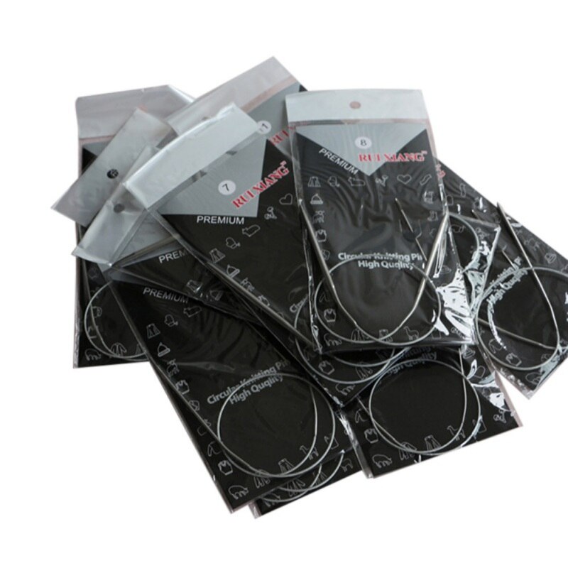 11 stuks 32 inch 80cm roestvrijstalen rondbreinaalden haaknaalden weefset in verschillende maten 6-16 doe-het-zelf weefspelden