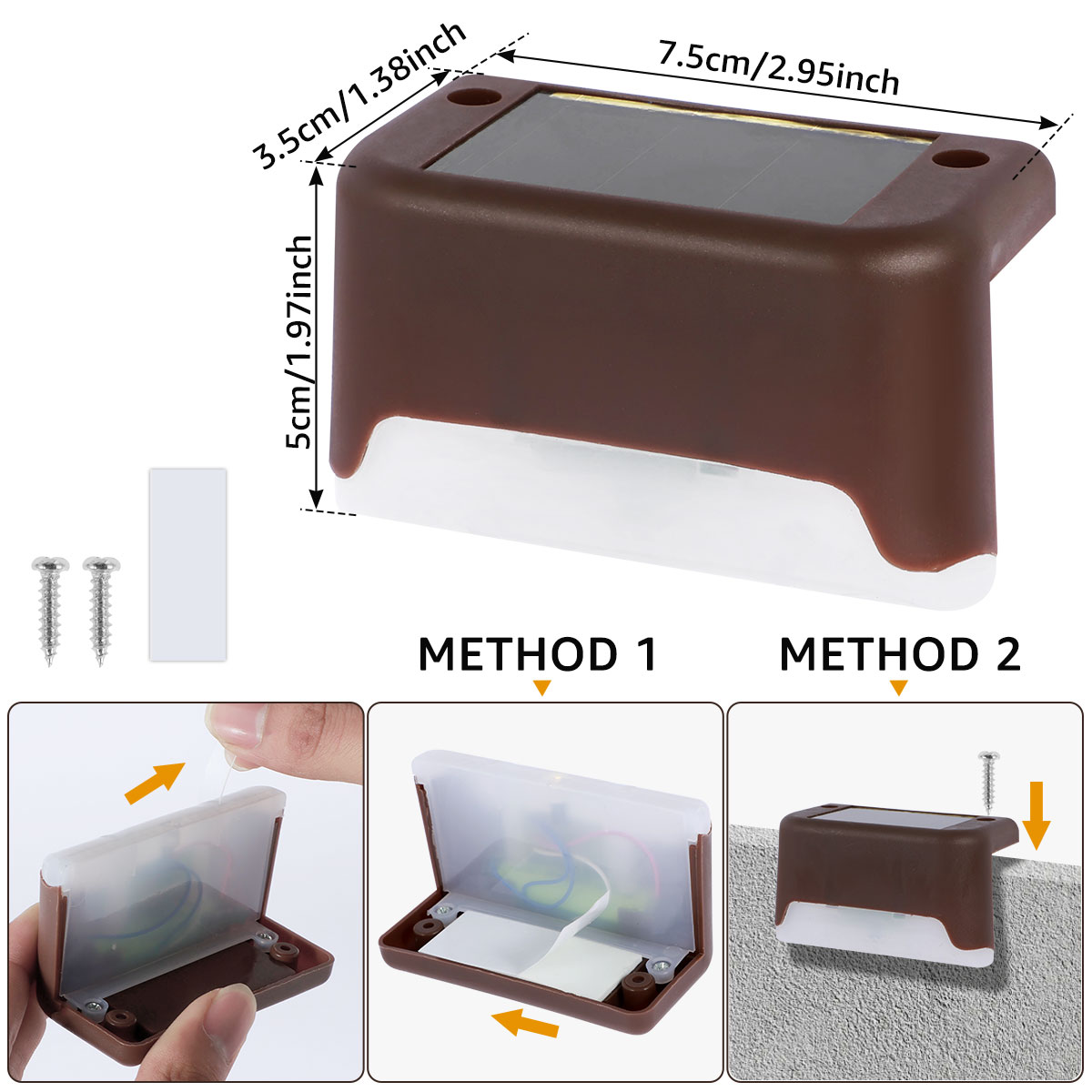Warmweiß Solar- Zaun Lampe LED Solar- Schritt Lampe draussen Schritt Licht wasserdichte Garten Dekor Lampe für Terrassen treppe Geländer Weg