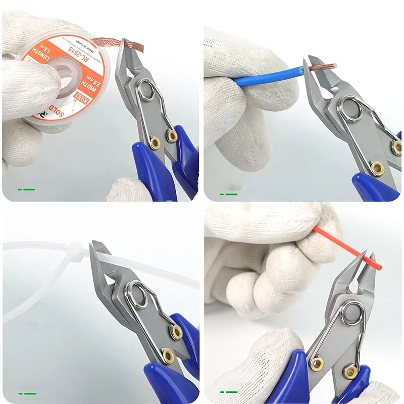 5 "precisión Diagonal azul pinzas para cortar para alambre cortador de Cable de alta dureza HDR 56-58 electrónica de reparación de la palanca herramientas de mano