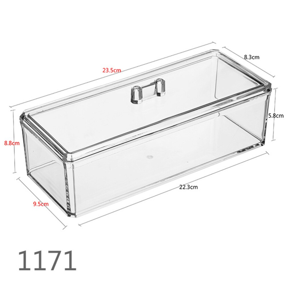1 Pc Acrylic Transparency Food Storage Box Rectangle Tea Bag Organizer Kitchen Sorting Container with Cover