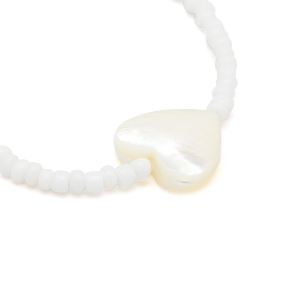 IngeSight.Z-collier ras du cou à perles blanches, Simple, minimaliste, bijoux, chaîne clavicule d'amour mignon, coquille de cœur