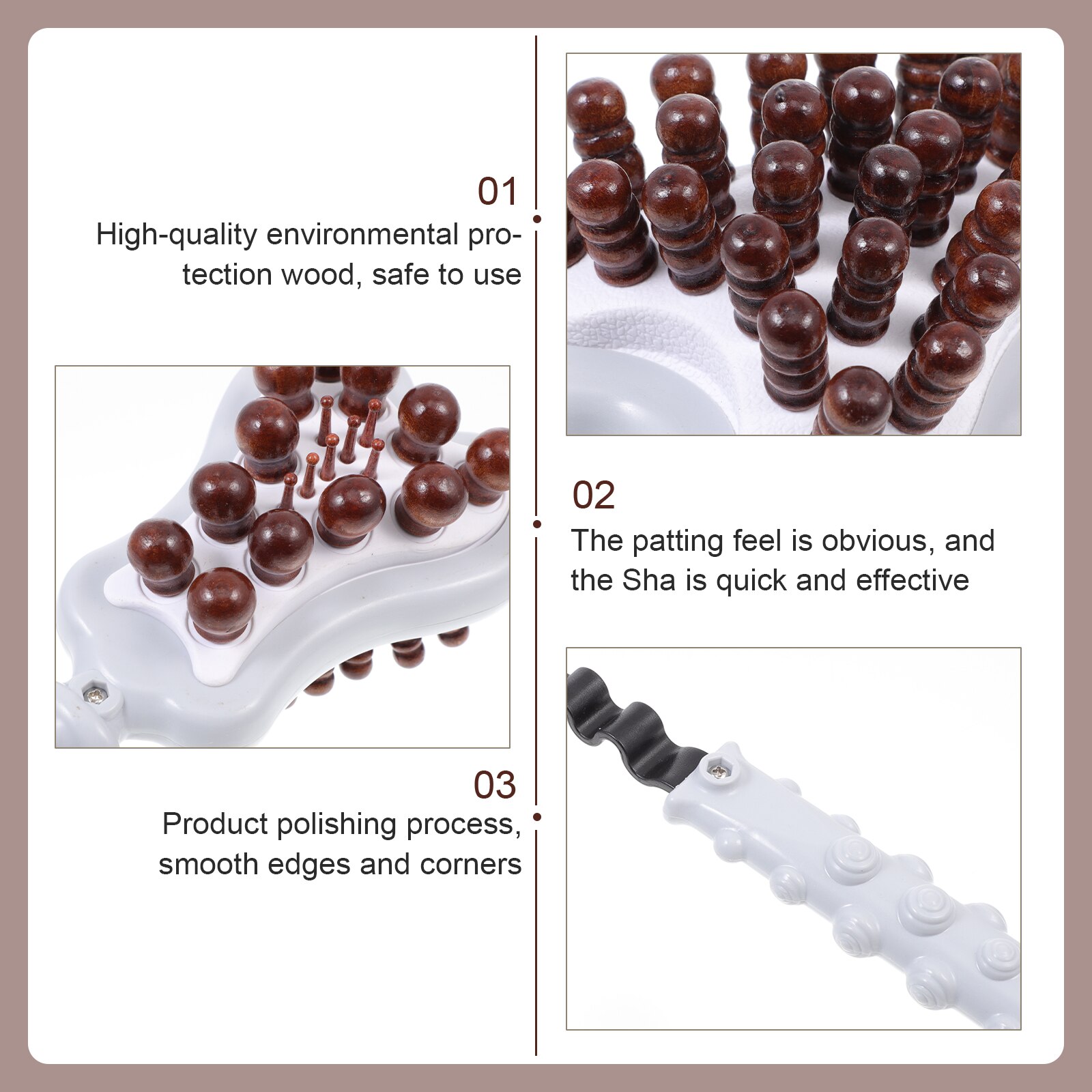 1Pc Portable Wooden Tool Double Side Hammer Back Tool(White)