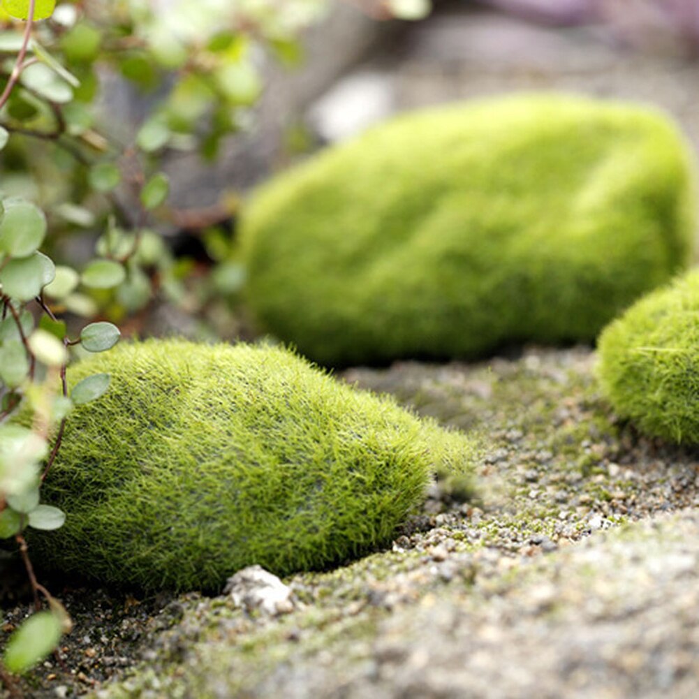 6Pcs Kunstmatige Moss Rocks Decoratieve Faux Groen Mos Stenen Voor Thuis Hotel Decoratie