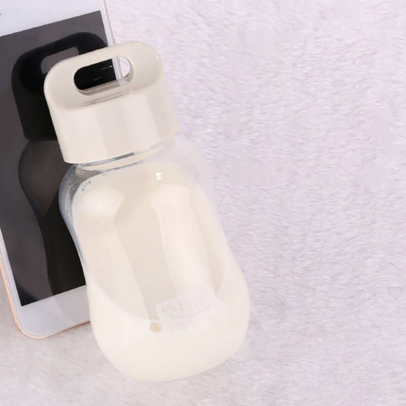 Cute cartoon small cup school supplies 180ML water bottle color plastic portable water bottle mini kettle: White