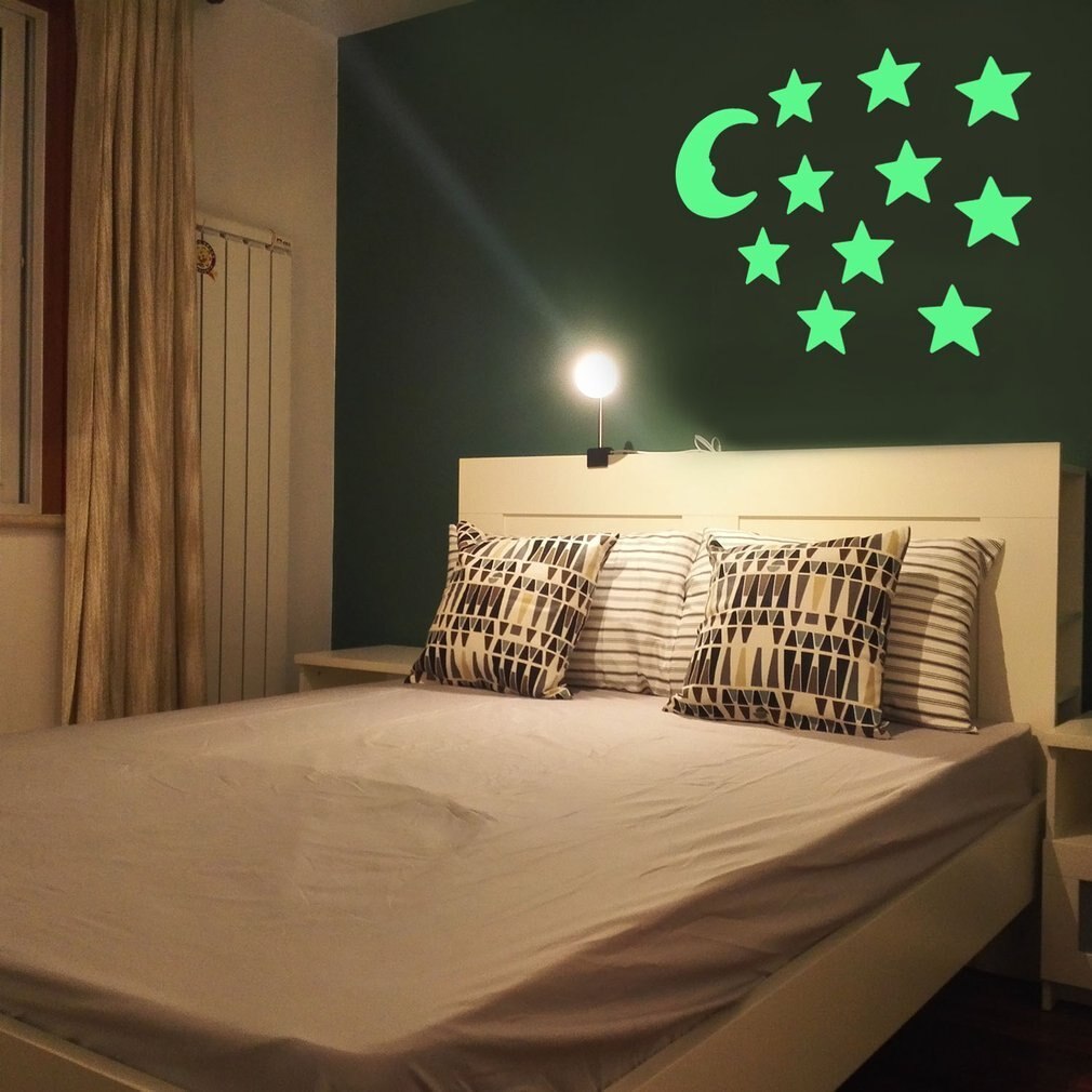 Stars Moon Glow Style In The Dark DIY Luminous Fluorescent Decal Wall Stickers Home Kids Rooms Bedroom Wall Decoration