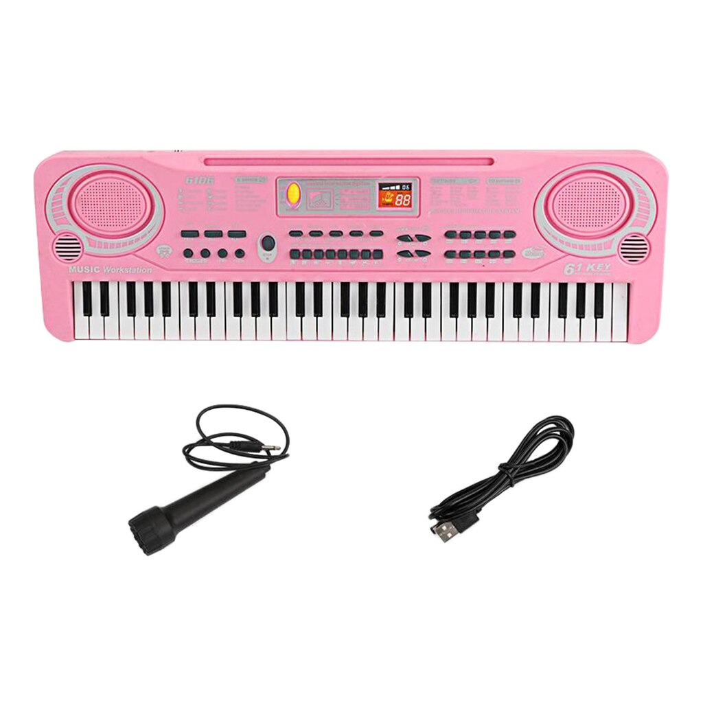 Elektronische Orgel W/Mic 61 Toetsen Usb Digitale Keyboard Piano Speelgoed Voor Kinderen