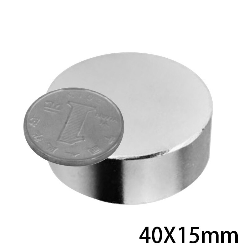 1/2/3 stk 40 x 15 mm store kraftige magneter 40 mmx 15mm permanent rund magnet 40 x 15mm tyk neodym magnetisk super stærk 40*15 mm