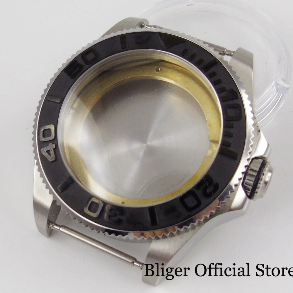 Fit NH35 Automatic Men Watch Case 43mm Sapphire Glass Solid Backcover Rotating Bezel: C