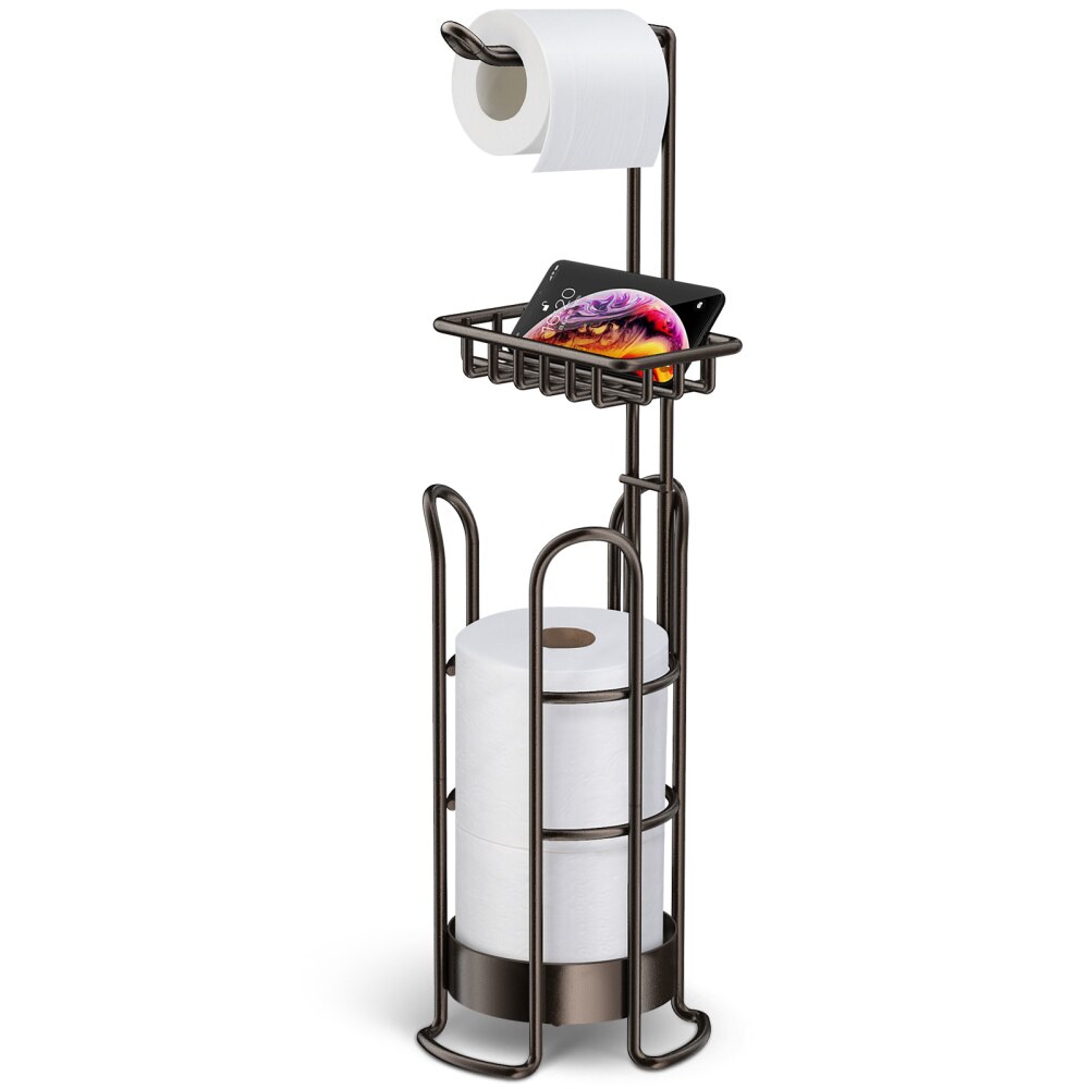 Homemaxs toiletpapirholder stående håndklædepapirrulle serviethyldeholder badeværelse køkkenopbevaring (bronze): Default Title