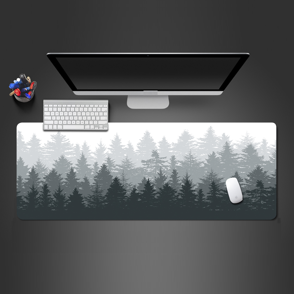 Forest Trees Xxl Mouse Pad Gamer Black Mousepad Computer Tables Desk Mat PC Office Carpet Laptop Keyboard Gaming Mats Mause Ped