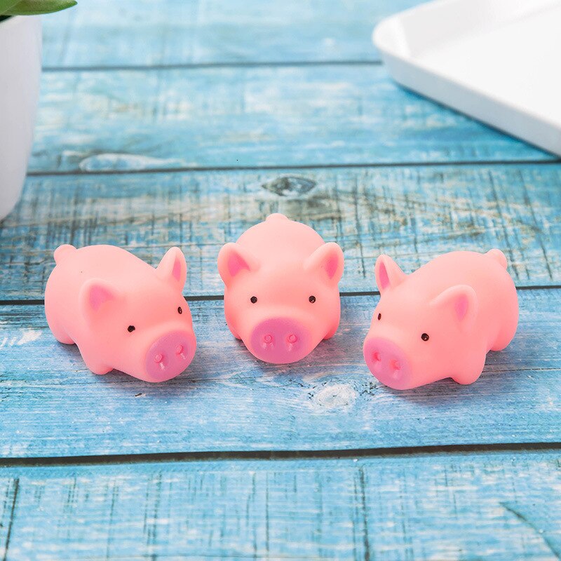 5 unids/set apretar Mini Rosa cerdos de juguete lindo de sonido al estrujar animales antiestrés Squishies exprimir cerdo juguetes para niños de