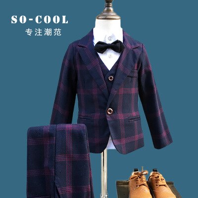 Formal 3PCS/SET Boy Suits Weddings Kids Prom Suits Black Wedding Suits Boys Big Children Clothes suit Boy Formal Classic Costume: 3T