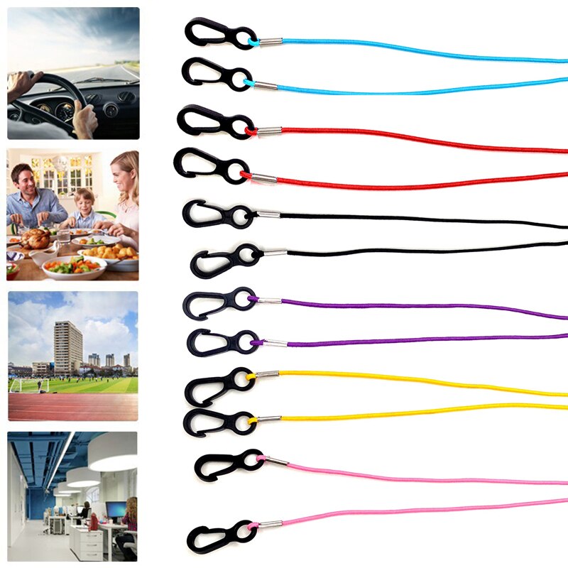 6 Kleuren Baby Elastische Masker Opknoping Touw Gezichtsmasker Lanyard Masker Houder Verstelbare Opknoping Touw Twee Haken Voor Volwassenen En kinderen