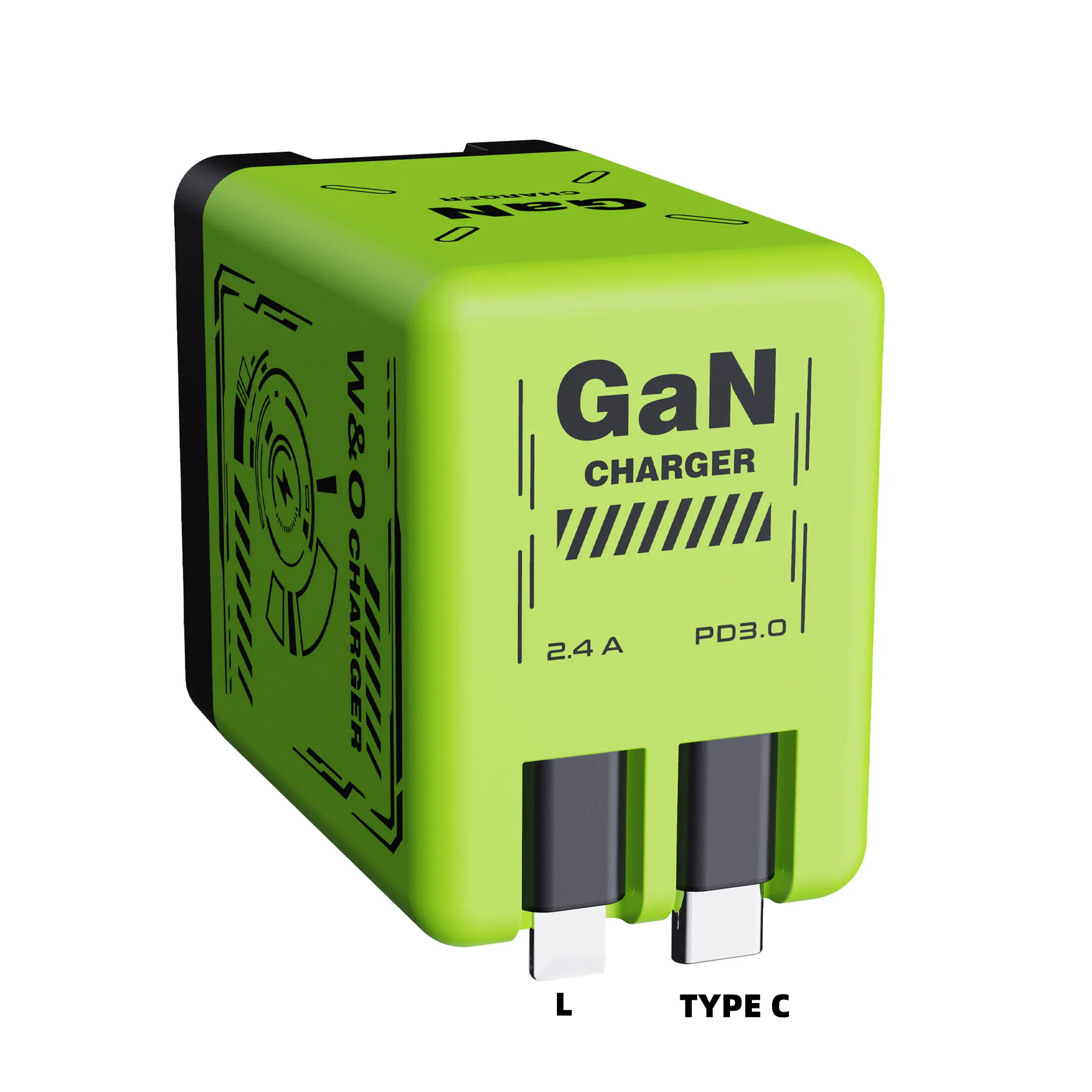 GaN 20W Snellader met intrekbare Type-C kabel, snellaadadapter voor iPhone 17 16 15 14 13 12 11 iPad