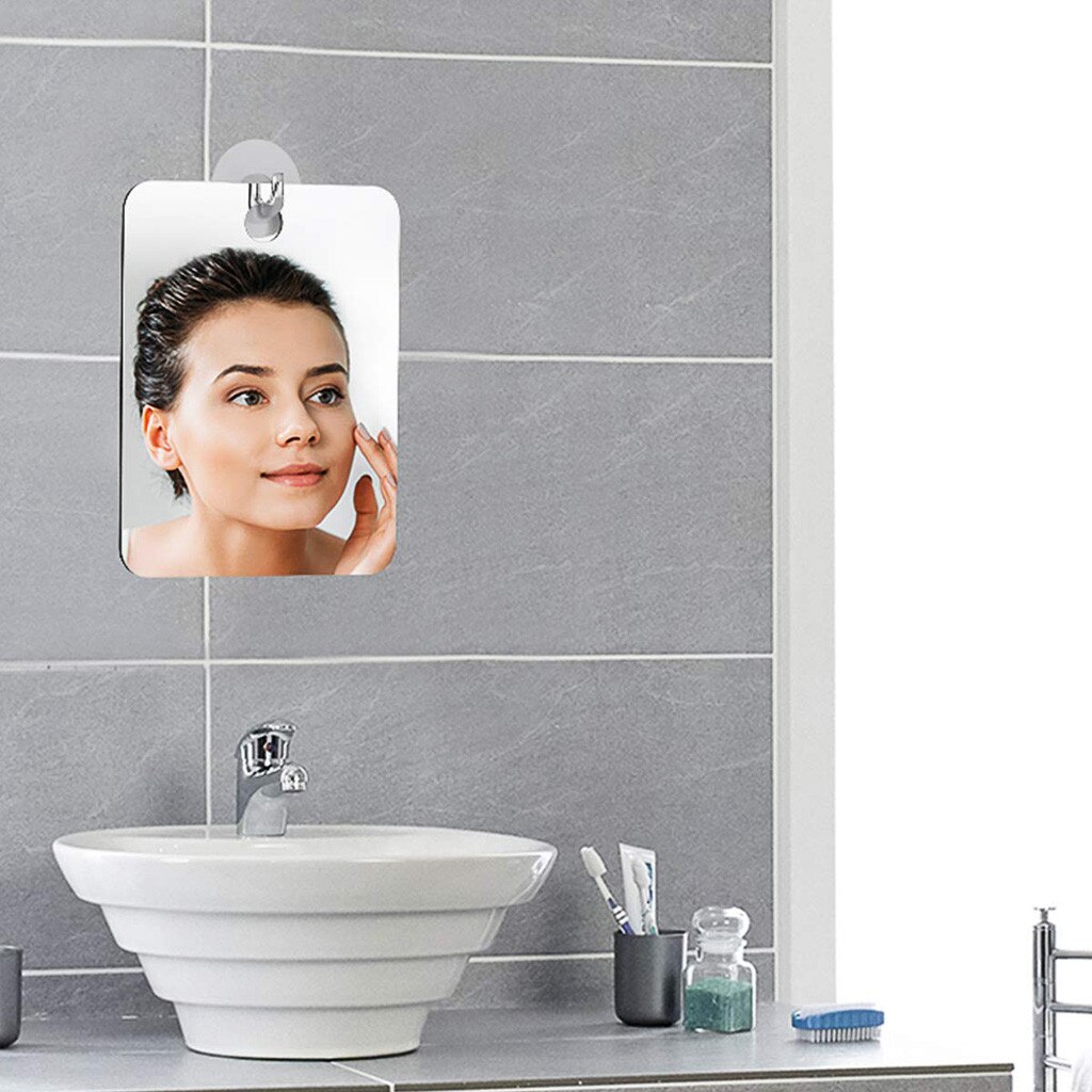 Fog Free Wall Mirror Travel Unbreakable Acrylic Makeup Shaving Mirror Home Shower Makeup Tool Bathroom Accessories #T5P