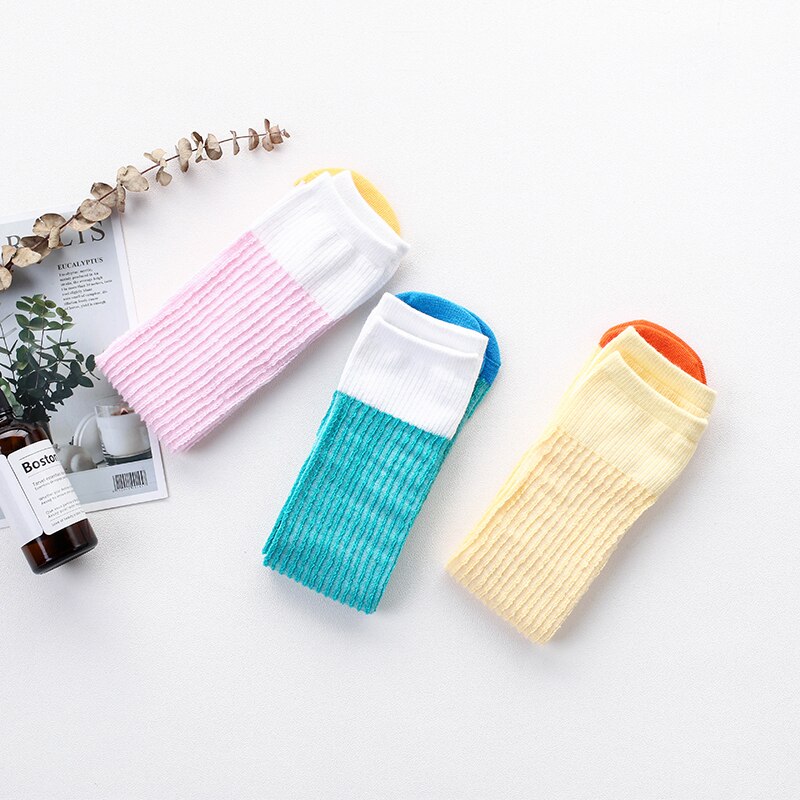 3-12Y Baby Meisjes Kniekousen Contrasterende Golven Kids Over Knie Sokken Lange Lente Sokken Voor Prinses Kind