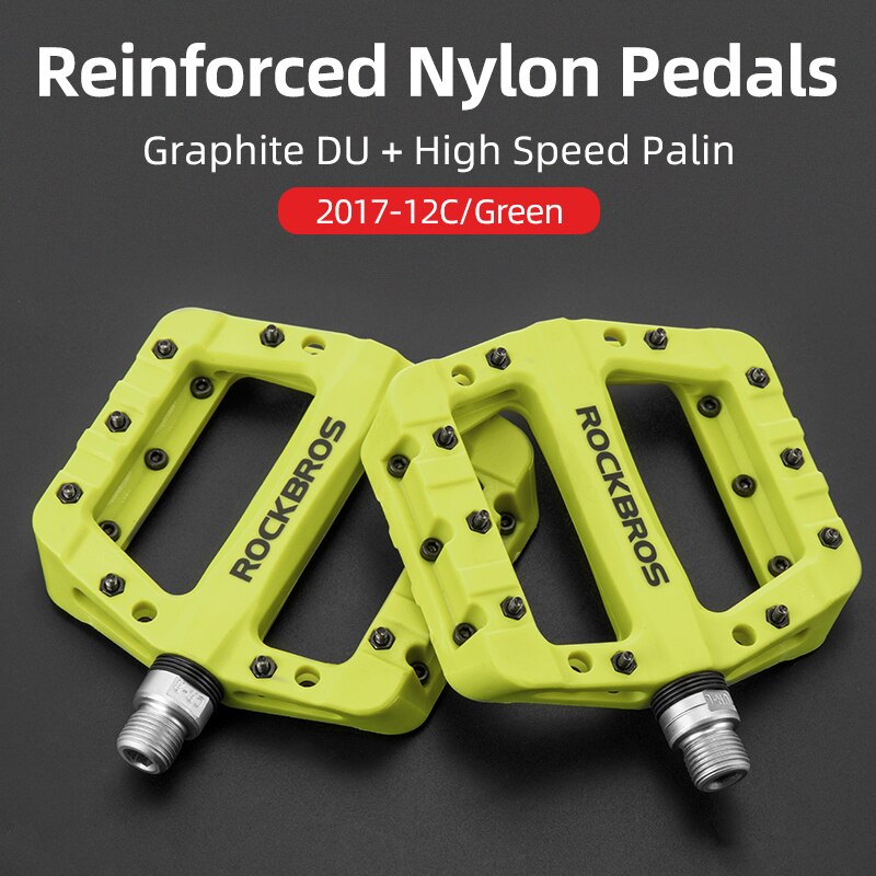 ROCKBROS Ultralight Seal Bearings Bicycle Bike Pedals Cycling Nylon Road bmx Mtb Pedals Flat Platform Bicycle Parts Accessories: 2017-12CGN