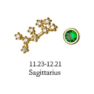 MloveAcc 12 Konstellation Stern Asymmetrie Ohr Studs Kristall Sternzeichen Wassermann Krebs Skorpion Piercing Stud Ohrringe für Frauen Mädchen: Sagittarius