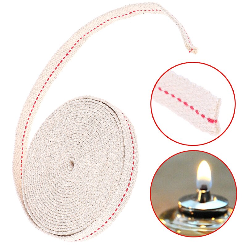 4.5 M 1.5 Cm Voeten Witte Platte Katoen Alcohol Lont Olie Lamp Wieken Brander Voor Glas Olie Lampen Lantaarns Accessoires