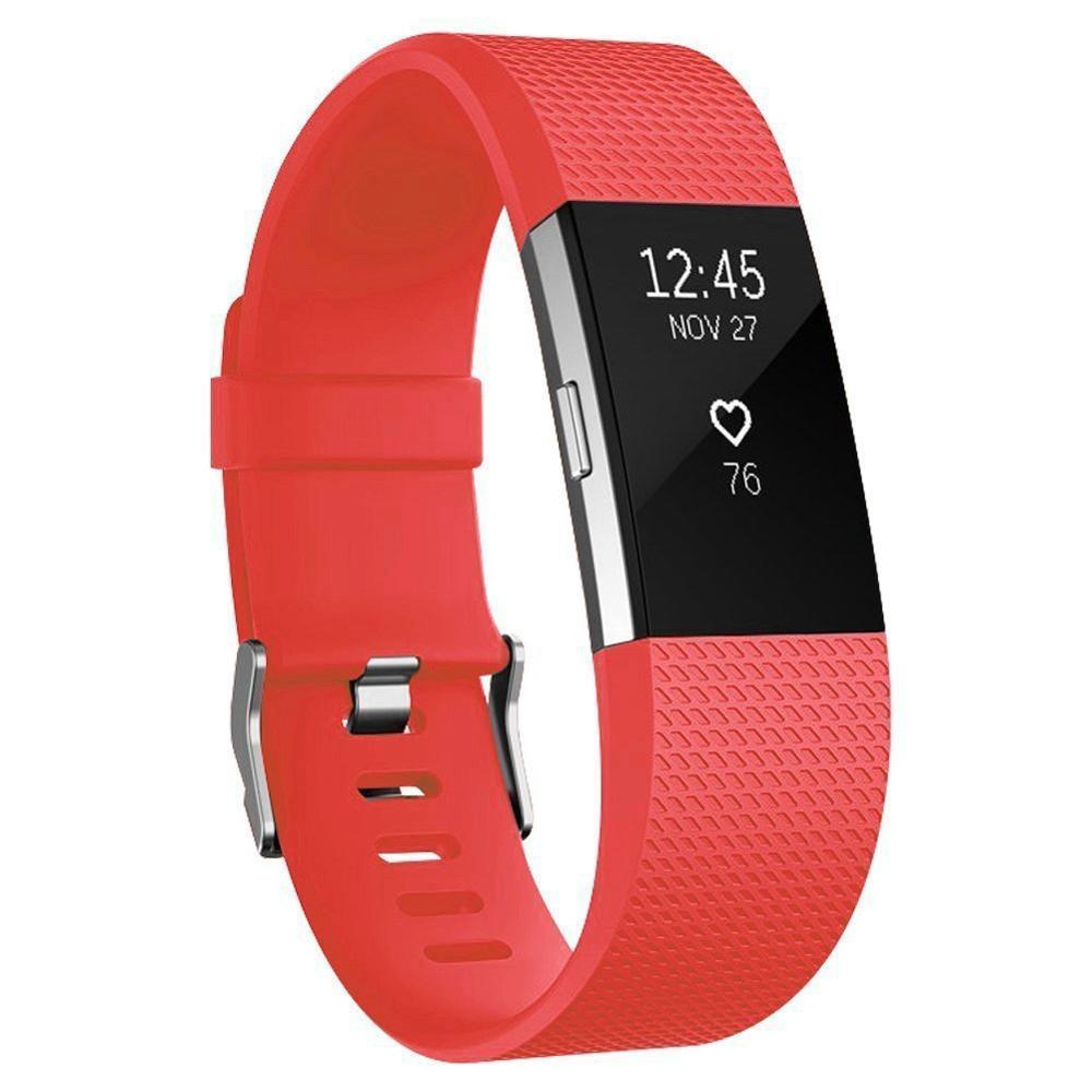 Coolaxy Silicone Replacement Bands For Fitbit Charge 2 Band Wristband Accessories Wrist Bracelet Strap For Fit bit Charge2 Band: Red 1pc / 140-170mm